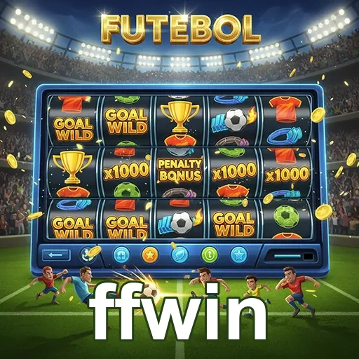 Imagem do jogo de slot de futebol da ffwin, mostrando símbolos e design temático esportivo.