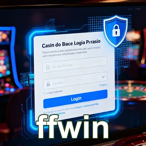 Tela de login do cassino no site ffwin, com interface colorida e opções de acesso.